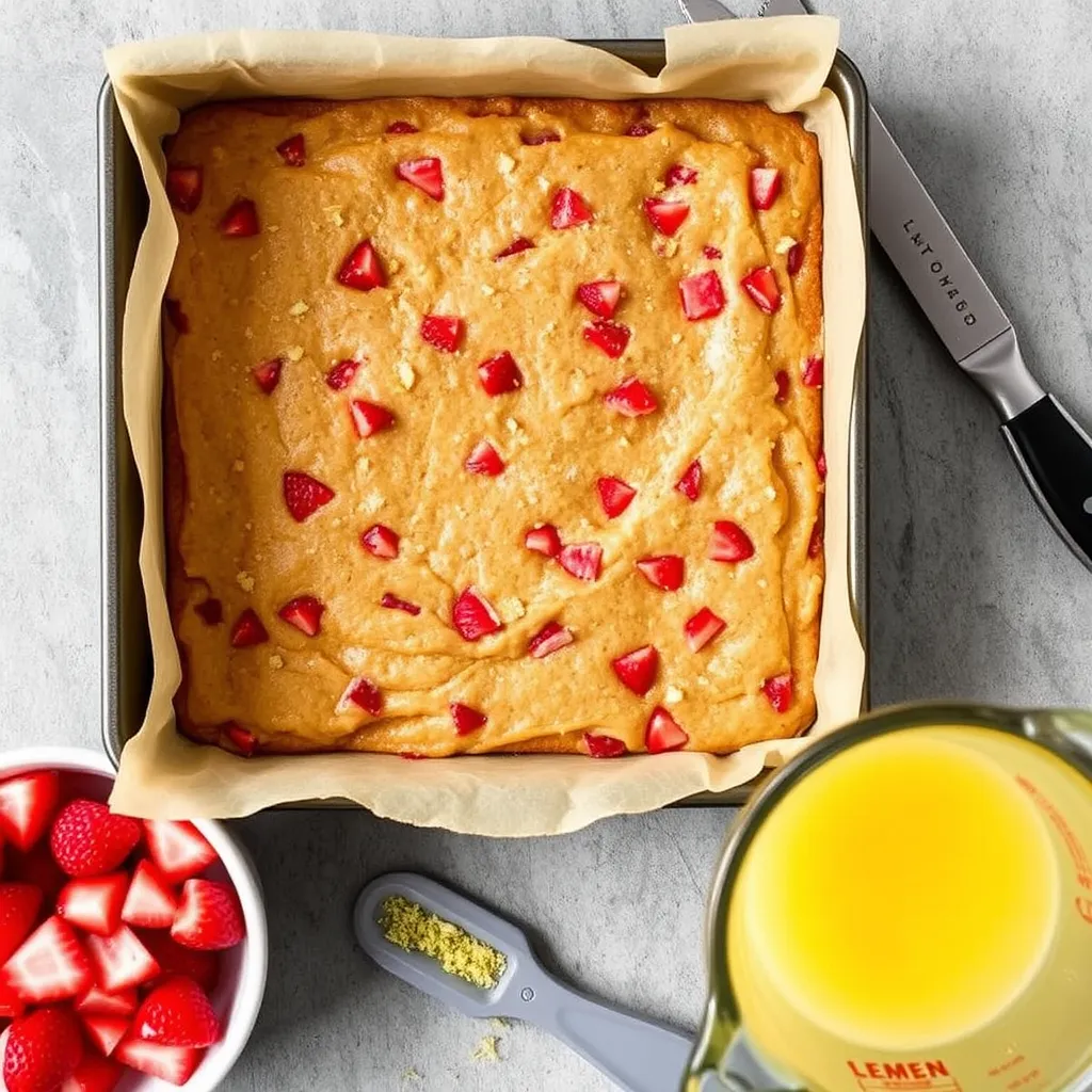 Strawberry Lemon Blondies