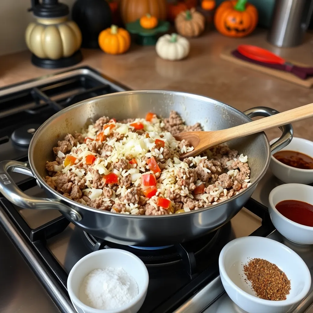 Jack O' Lantern Stuffed Peppers