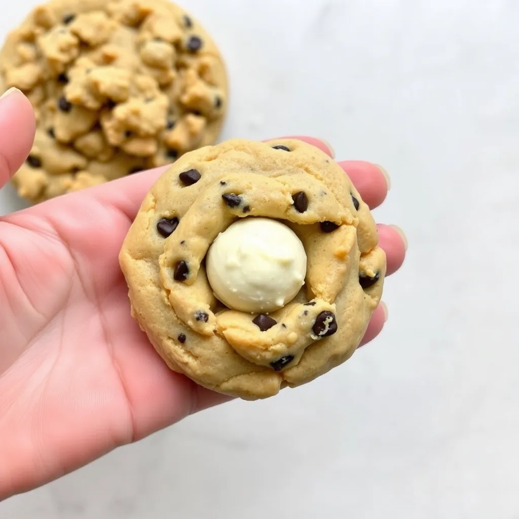 Mix the Dry Ingredients: In a separate bowl, whisk together the flour, baking soda, and salt. Gradually add the dry ingredients to the wet ingredients, mixing just until combined. Stir in the chocolate chips. cheesecake stuffed chocolate chip cookies