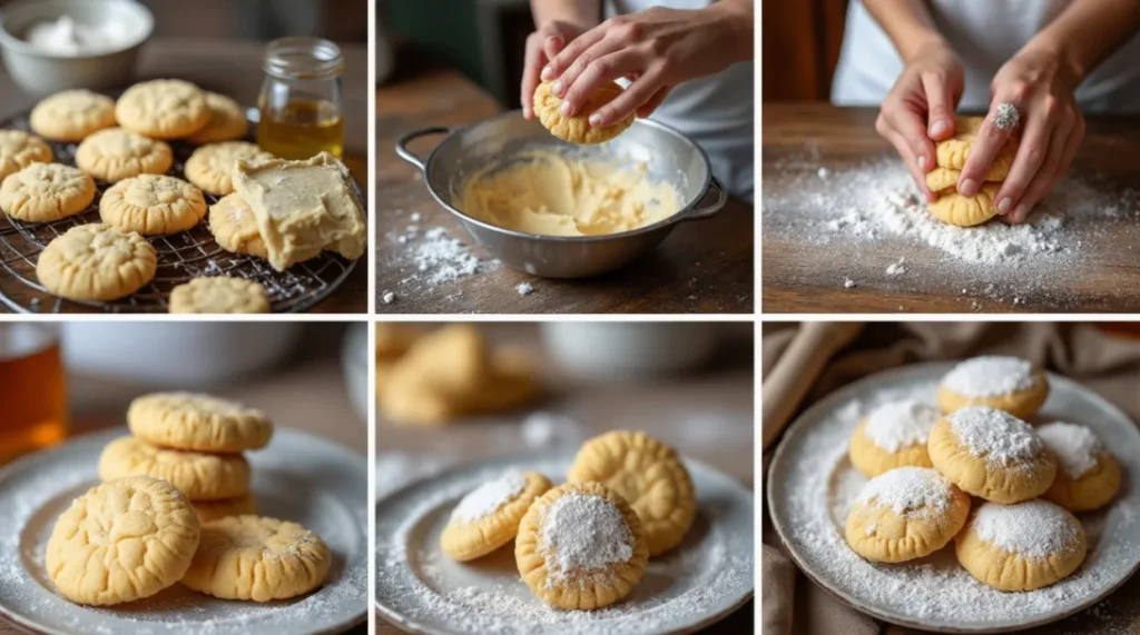 Mixing almond flour, powdered sugar, and baking powder for Ricciarelli honey cookies
