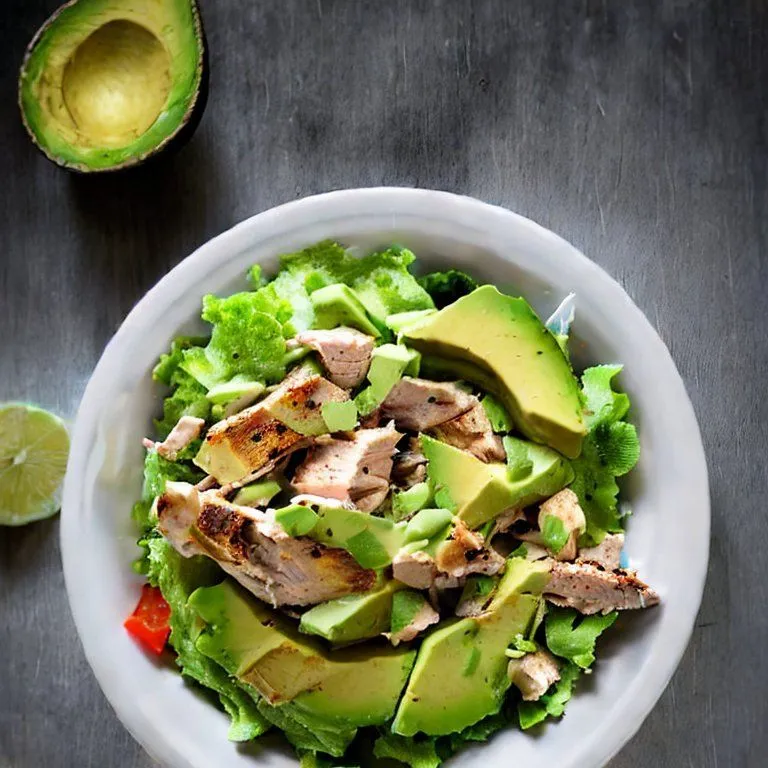 Avocado Chicken Salad with Chipotle and Lime – Ultra-Realistic Close-Up Shot
