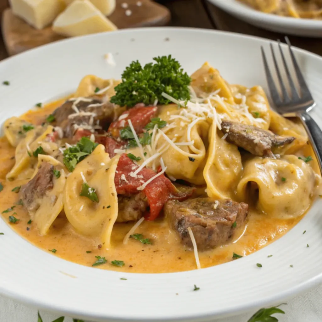 Cheesesteak Tortellini in Creamy Provolone Sauce – The Ultimate Comfort Food Mashup!