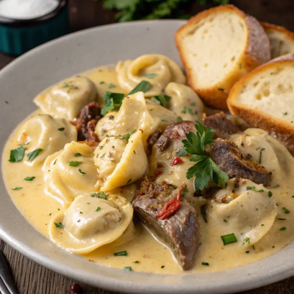 Cheesesteak Tortellini in Creamy Provolone Sauce – The Ultimate Comfort Food Mashup!