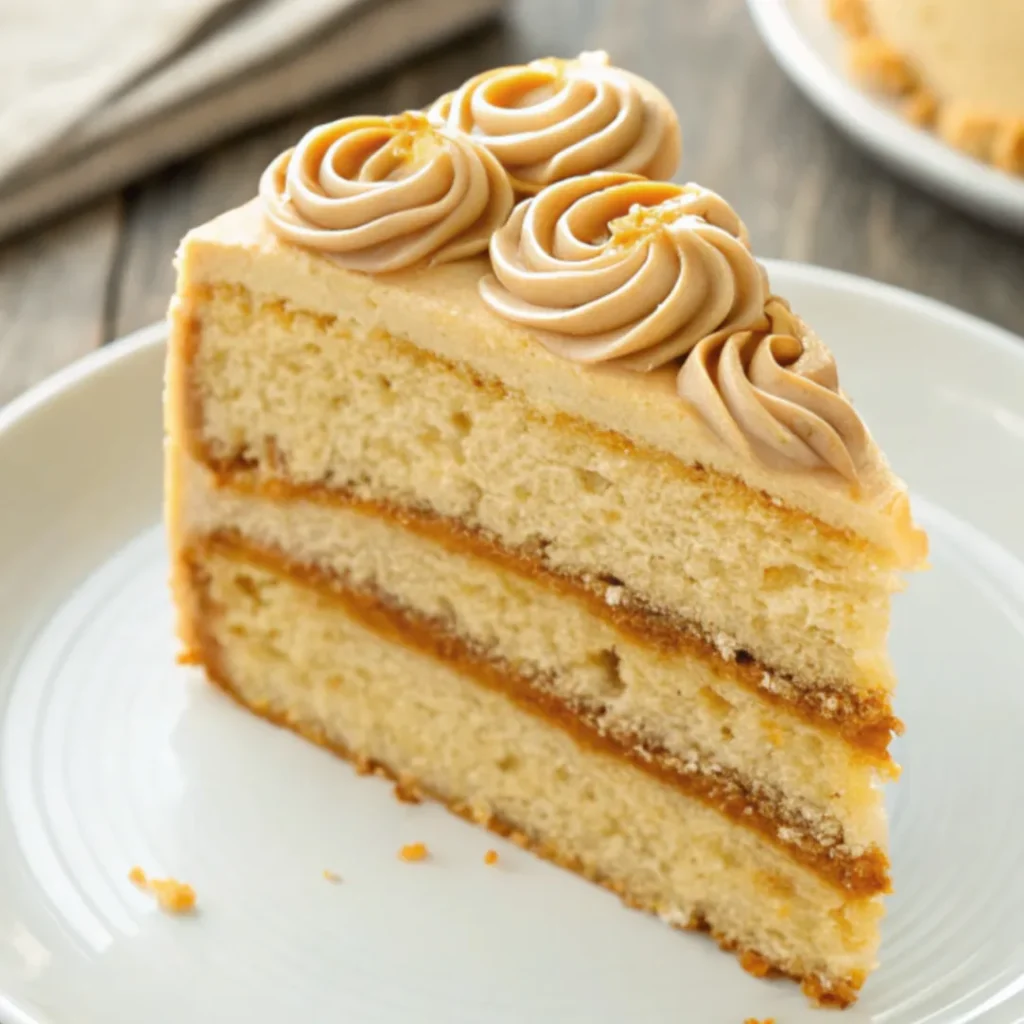 A rich and indulgent Caramel Coffee Buttercream Cake, captured with natural lighting and stunning texture detail