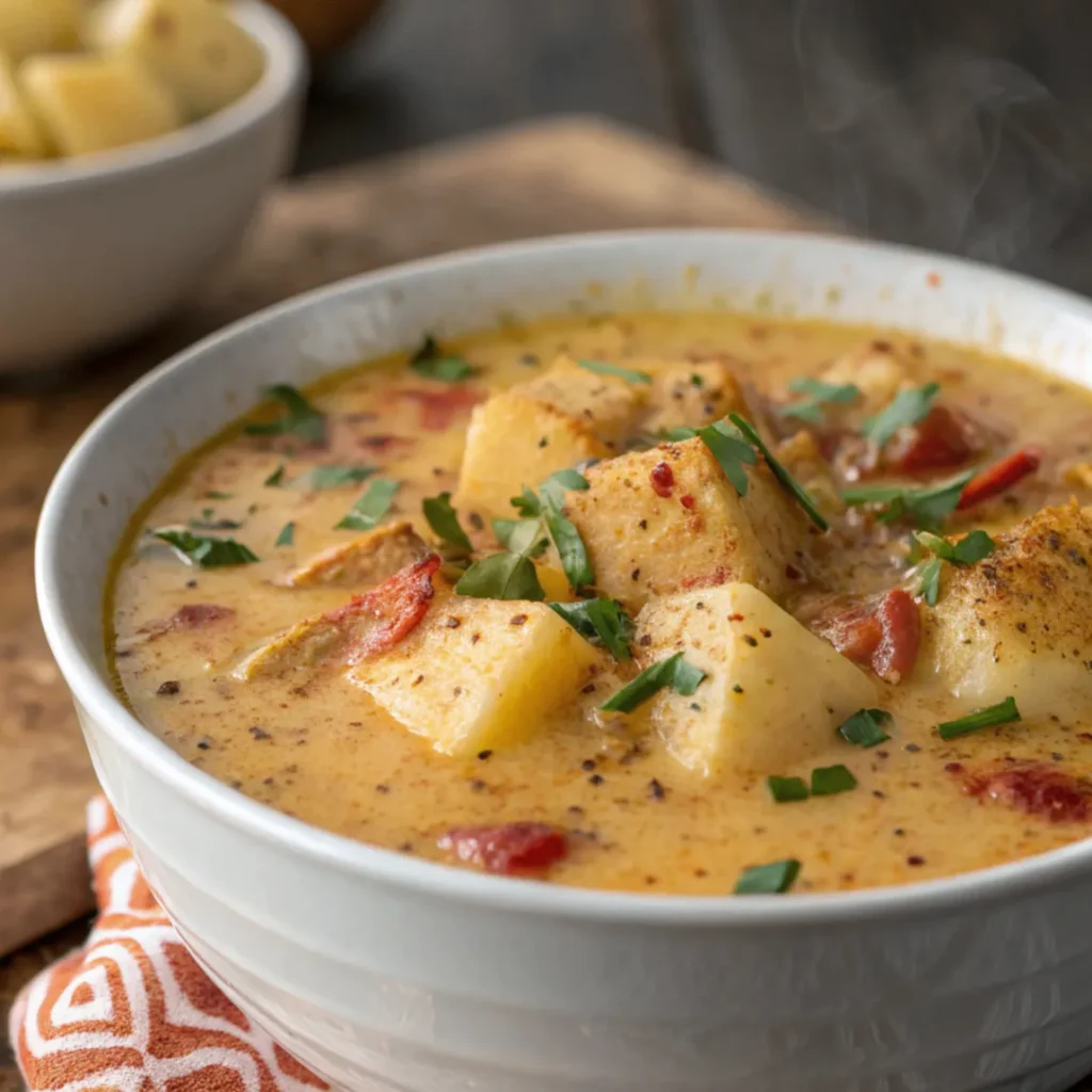 Warm, creamy, and spiced just rightโthis Cajun Potato Soup is comfort food with a Southern kick
