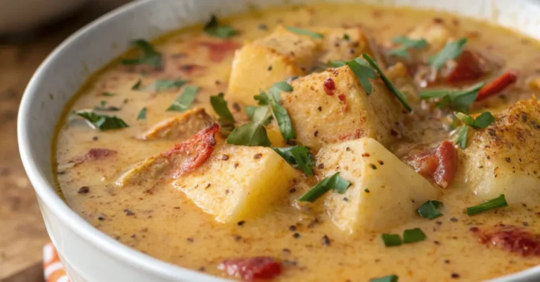 Hearty Cajun Potato Soup with Sausage and Cream