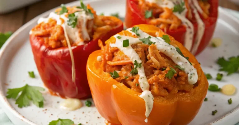 Buffalo Chicken Stuffed Peppers – Spicy, Cheesy, and Deliciously Savory