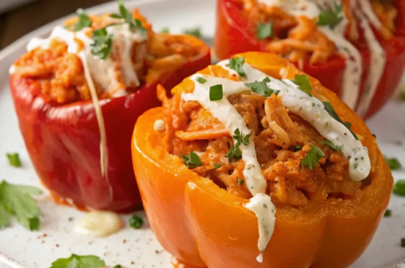 Buffalo Chicken Stuffed Peppers – Spicy, Cheesy, and Deliciously Savory