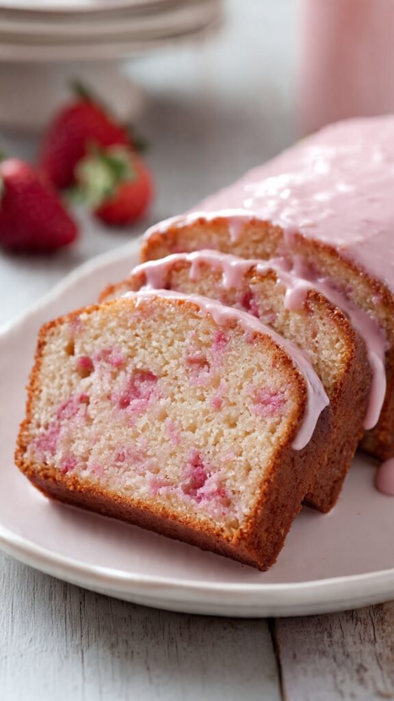 Strawberry Milkshake Pound Cake