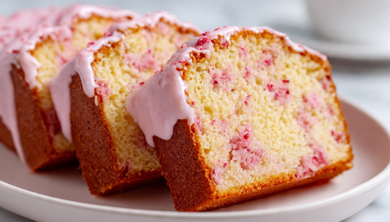 Strawberry Milkshake Pound Cake