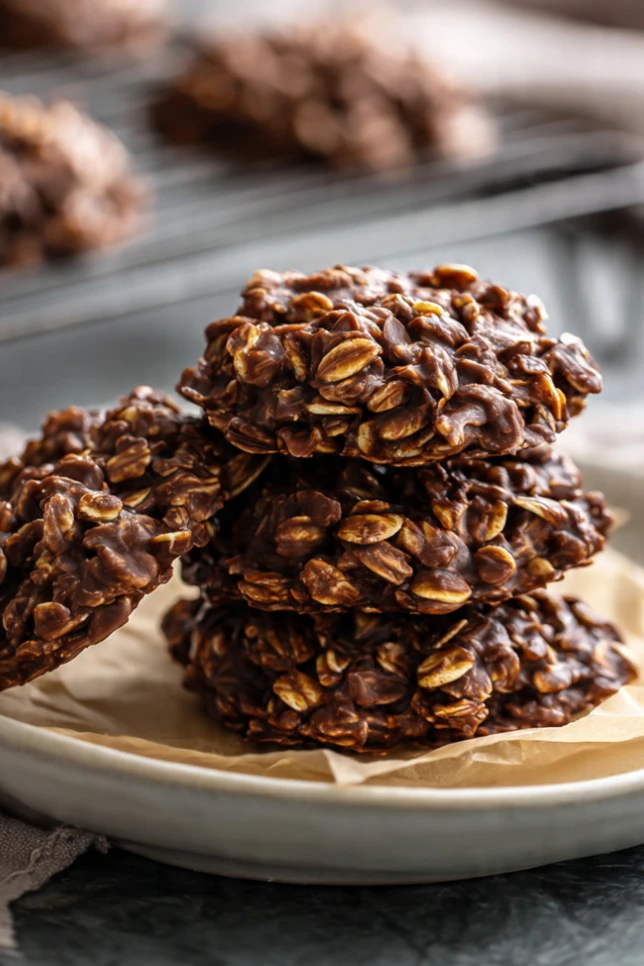 Chewy, fudgy peanut butter no bake cookies made with chocolate, oats, and creamy peanut butter. Ready in just 15 minutes with no oven required