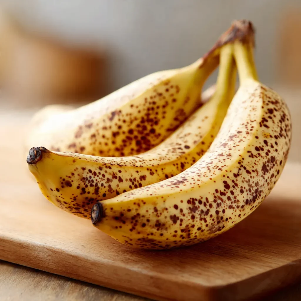 Very ripe spotted bananas perfect for making banana oat pancakes