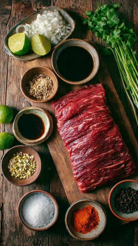 ingredient for Thai Crying Tiger Grilled Beef with Jaew Dipping Sauce