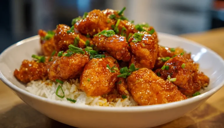 Golden honey butter chicken in cast iron skillet with glossy sauce, garnished with parsley and sesame seeds